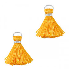 Mini Quaste 2cm - Silver-calypso orange